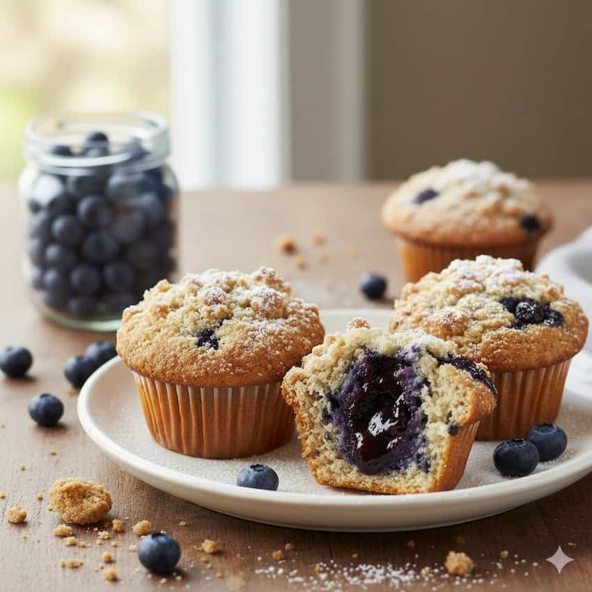 composta mirtilli muffin crumble