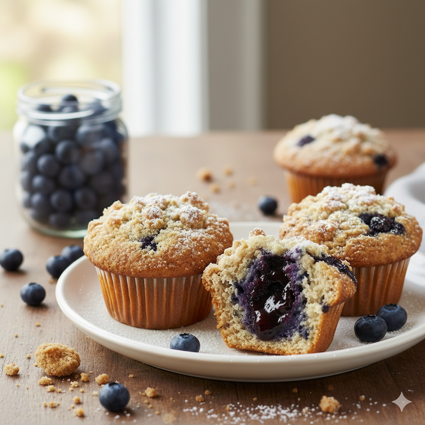 composta mirtilli muffin crumble