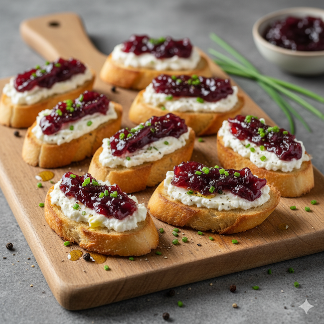 crostini caprino cipolle aceto balsamico