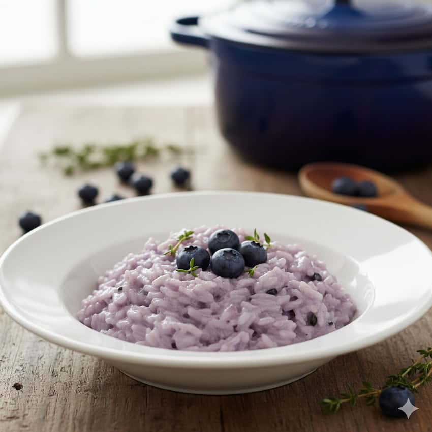 risotto mirtilli gorgonzola