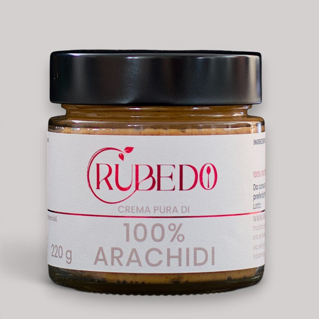 Barattolo di crema pura arachidi Rubedo 220g